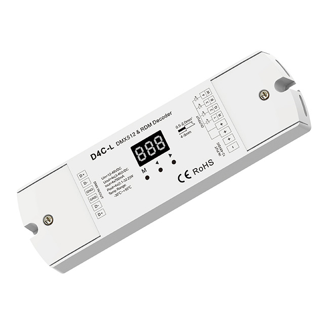 4CH Constant Current DMX512 & RDM Decoder D4C-L (150-500mA / 350-1200mA) 4CH Constant Current DMX512 & RDM Decoder D4C-L (150-500mA / 350-1200mA)